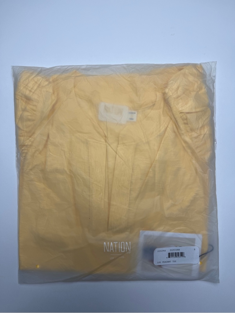 Nation LTD Lou Peasant Tee Popcorn Yellow Puff Sleeve Top NWT - Picture 4 of 7